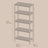 5-Tier Storage Shelf - Bamboo - White and Natural - Adjustable Heights
