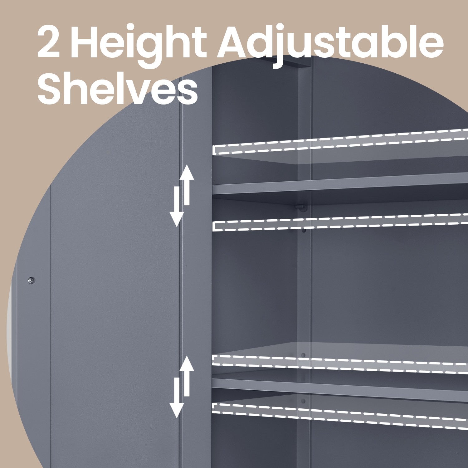 Bathroom Floor Storage Cabinet - Wood - White - Freestanding with 2 Doors and 2 Adjustable Shelves
