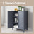 Bathroom Floor Storage Cabinet - Wood - White - Freestanding with 2 Doors and 2 Adjustable Shelves