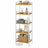 5-Tier Shelf Unit - Bamboo - Natural White - Versatile Storage Organizer for Kitchen and Bathroom