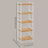 5-Tier Shelf Unit - Bamboo - Natural White - Versatile Storage Organizer for Kitchen and Bathroom