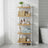 5-Tier Shelf Unit - Bamboo - Natural White - Versatile Storage Organizer for Kitchen and Bathroom