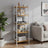 5-Tier Shelf Unit - Bamboo - Natural White - Versatile Storage Organizer for Kitchen and Bathroom