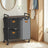 3-Compartment Laundry Hamper - Engineered Wood - Chestnut Brown - Rolling Cart with Shelves and Removable Liners