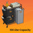 3-Compartment Laundry Hamper - Engineered Wood - Chestnut Brown - Rolling Cart with Shelves and Removable Liners