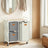 3-Compartment Laundry Sorter - Fabric - Natural Beige - Rolling Cart with Shelves and Removable Liners