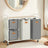 4-Compartment Laundry Sorter - Fabric - Dove Grey and White - Rolling Cart with Removable Bags