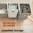 4-Compartment Laundry Sorter - Fabric - Dove Grey and White - Rolling Cart with Removable Bags