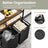 Laundry Hamper - Metal - Black and Grey - Dual Pull-Out Bags with Shelves