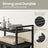 Laundry Hamper - Metal - Black and Grey - Dual Pull-Out Bags with Shelves
