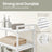 Laundry Hamper - Metal - Black and Grey - Dual Pull-Out Bags with Shelves