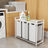 Laundry Sorter - Metal Frame - Rustic Brown and Black - 4 Removable Bags with Shelf