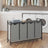 Laundry Sorter - Metal Frame - Rustic Brown and Black - 4 Removable Bags