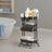3 Tiers Mobile Trolley - 30L - Steel Frame - 4 Rolling Castors