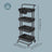 4-Tier Rolling Storage Cart - 45L - Steel Frame - Plastic Baskets