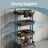 4-Tier Rolling Storage Cart - 45L - Steel Frame - Plastic Baskets