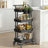 4-Tier Rolling Storage Cart - 45L - Steel Frame - Plastic Baskets