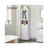 Tall Bathroom Cabinet Free Standing - Wood and Glass - Light Grey With Wood Grain - with Adjustable Shelves