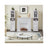 Tall Bathroom Cabinet Free Standing - Wood and Glass - Light Grey With Wood Grain - with Adjustable Shelves