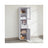 Tall Bathroom Cabinet Free Standing - Wood and Glass - Light Grey With Wood Grain - with Adjustable Shelves