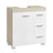 Under Sink Bathroom Cabinet 3 Drawers 2 Compartments - MDF and Wood - Cloud White and Natural Beige