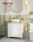 Under Sink Bathroom Cabinet 3 Drawers 2 Compartments - MDF and Wood - Cloud White and Natural Beige