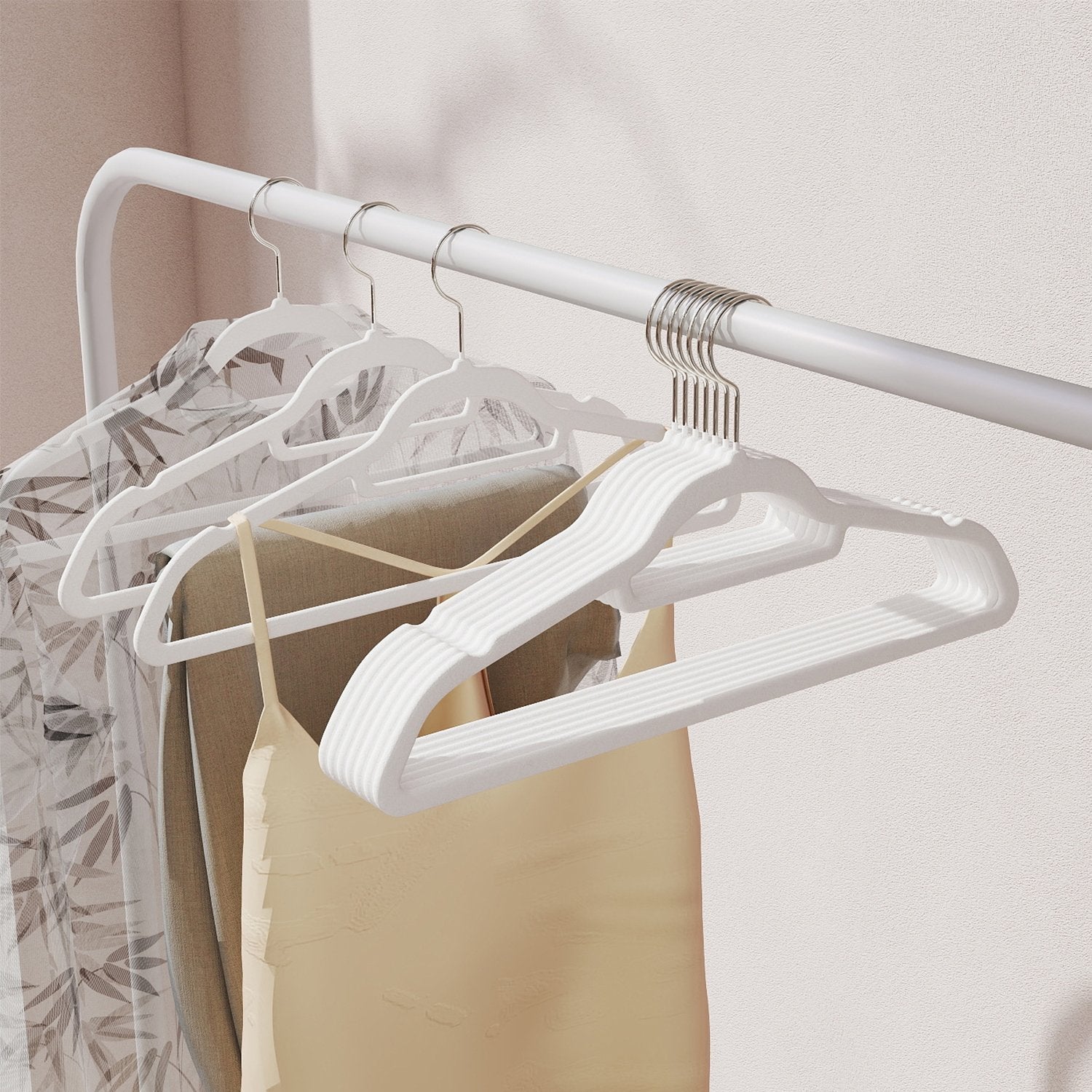 Velvet Hangers - Set of 20 - Black - Ultra Thin Space Saving with Rose Gold 360 Degree Swivel Hook