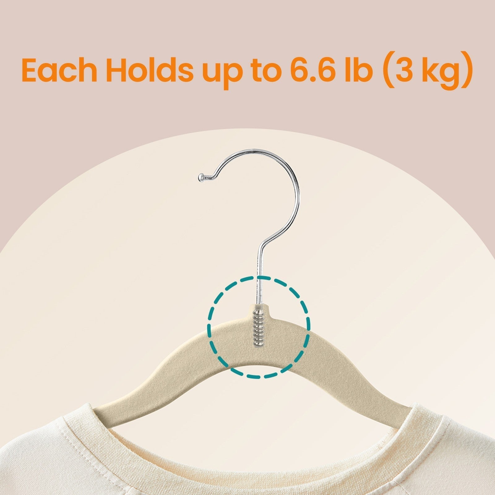 Baby Hangers - 30 Pack, 30 x 20.5 cm - Velvet - Light Pink - Non-Slip