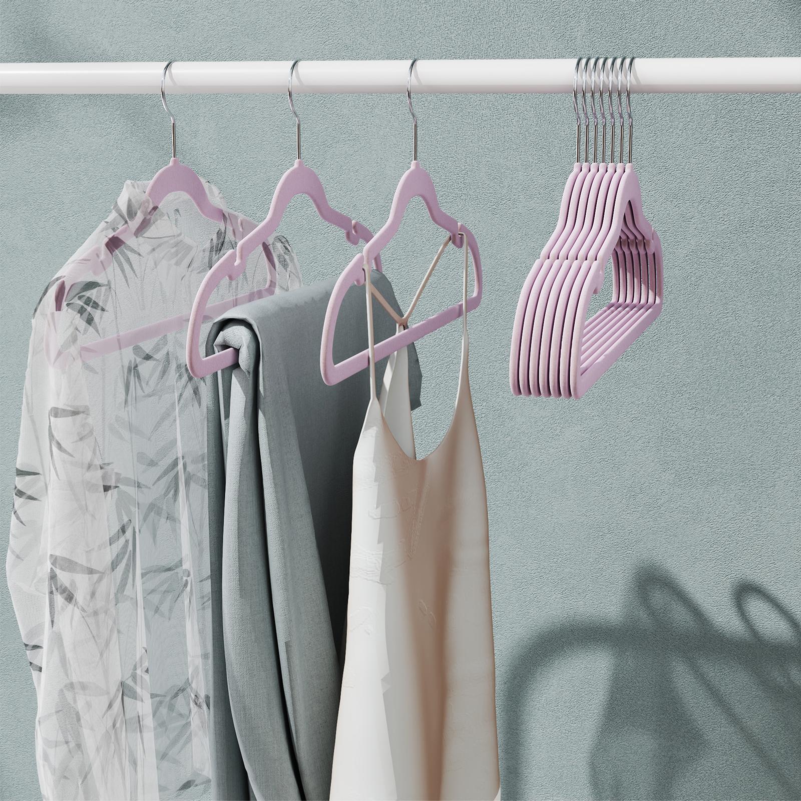 Velvet Hangers - Velvet - Ink Black - Non-Slip with Shoulder Notches and Pants Bar
