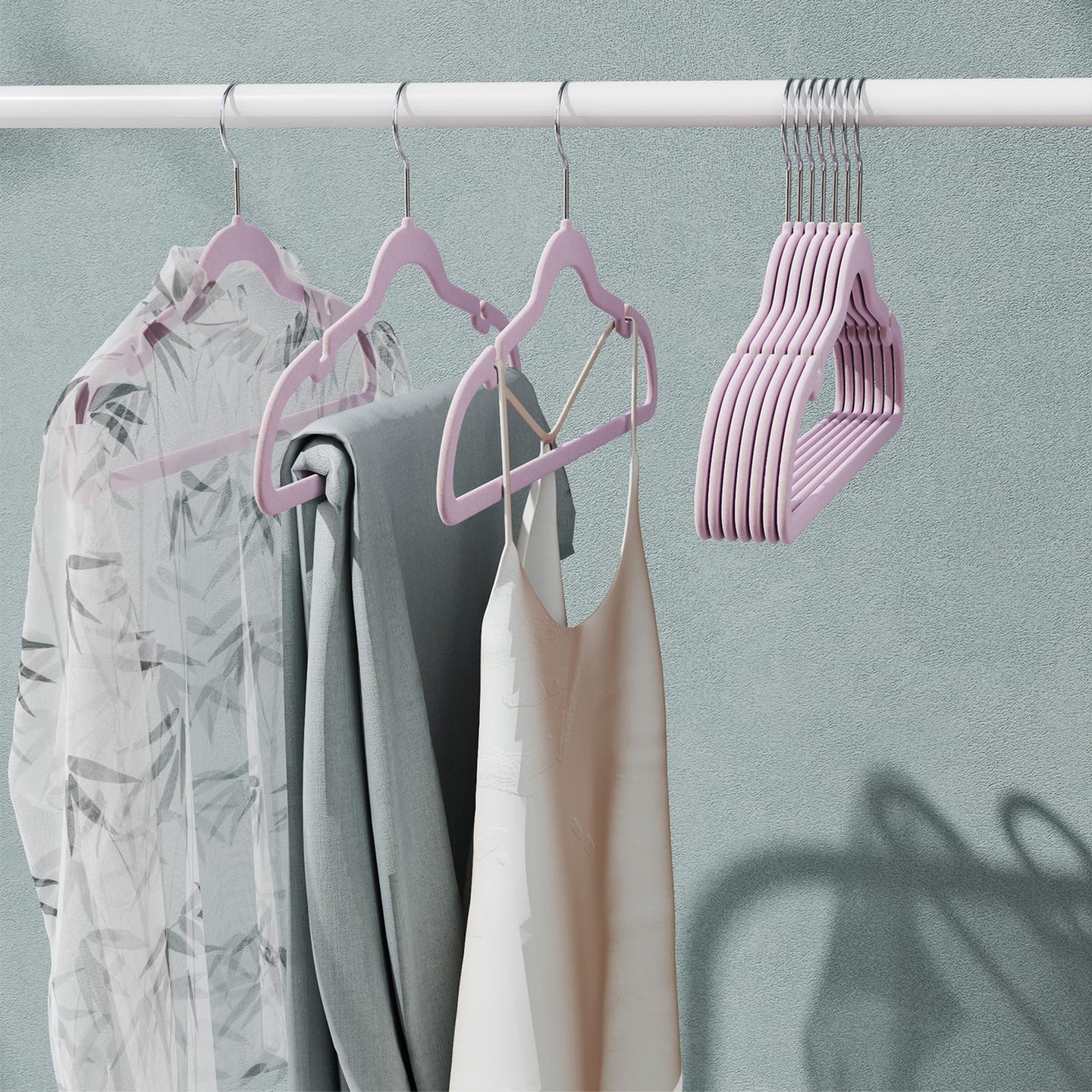 Velvet Hangers - Velvet - Ink Black - Non-Slip with Shoulder Notches and Pants Bar