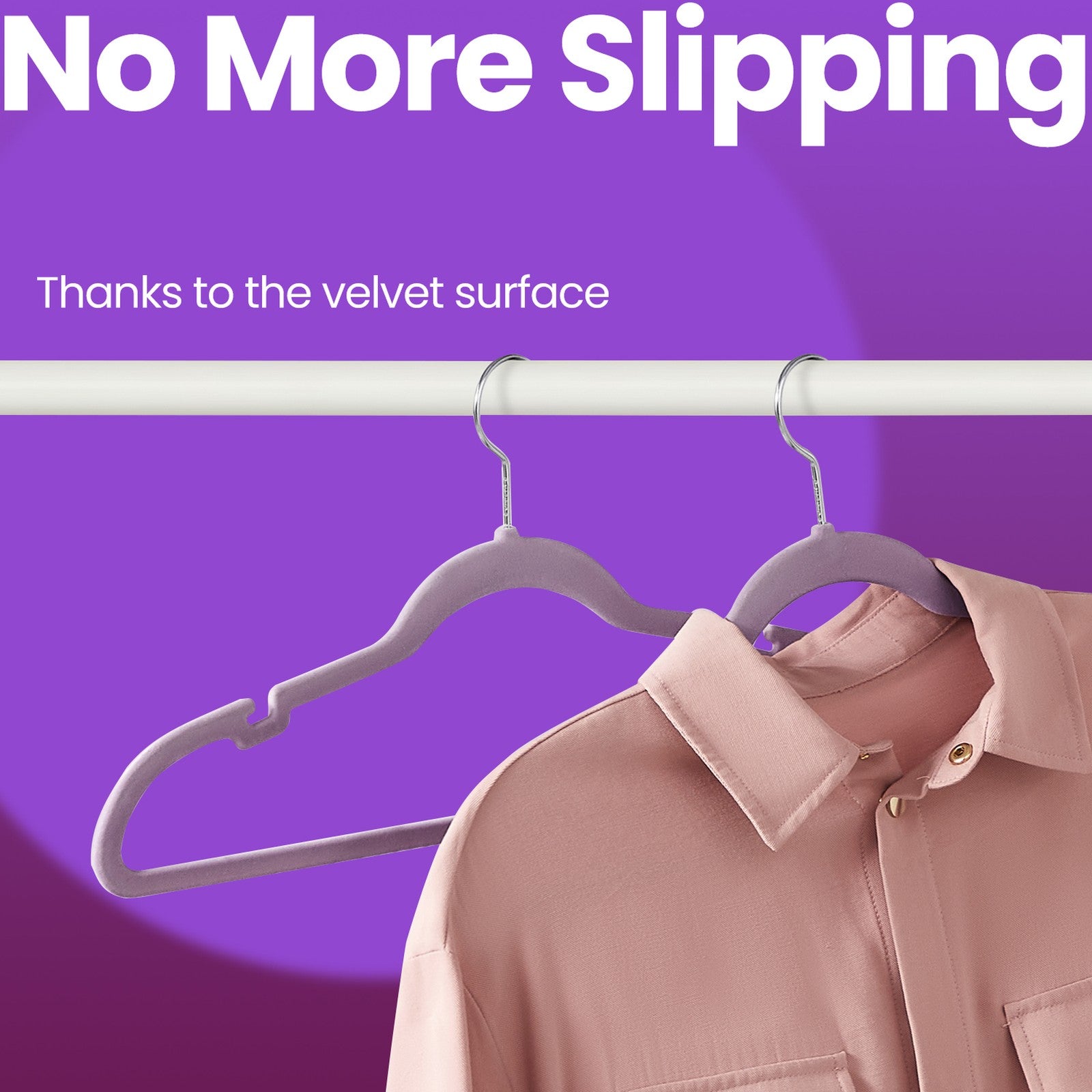 Velvet Hangers - Velvet - Ink Black - Non-Slip with Shoulder Notches and Pants Bar