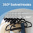 Velvet Hangers - Set of 20 - Black - Ultra Thin Space Saving with Rose Gold 360 Degree Swivel Hook