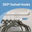 Velvet Hangers - Set of 20 - Black - Ultra Thin Space Saving with Rose Gold 360 Degree Swivel Hook
