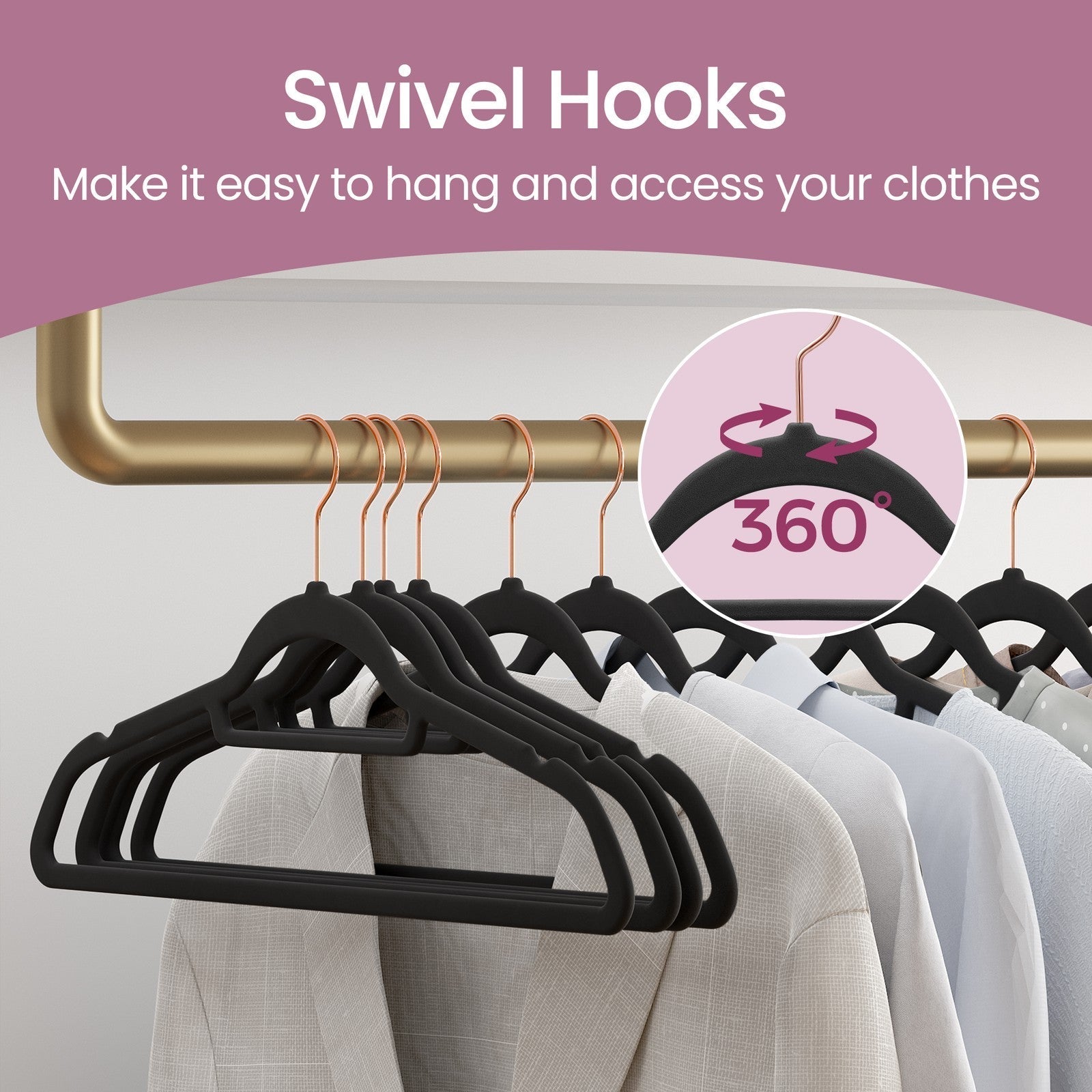 Velvet Hangers - Velvet - Light Pink - Non-Slip