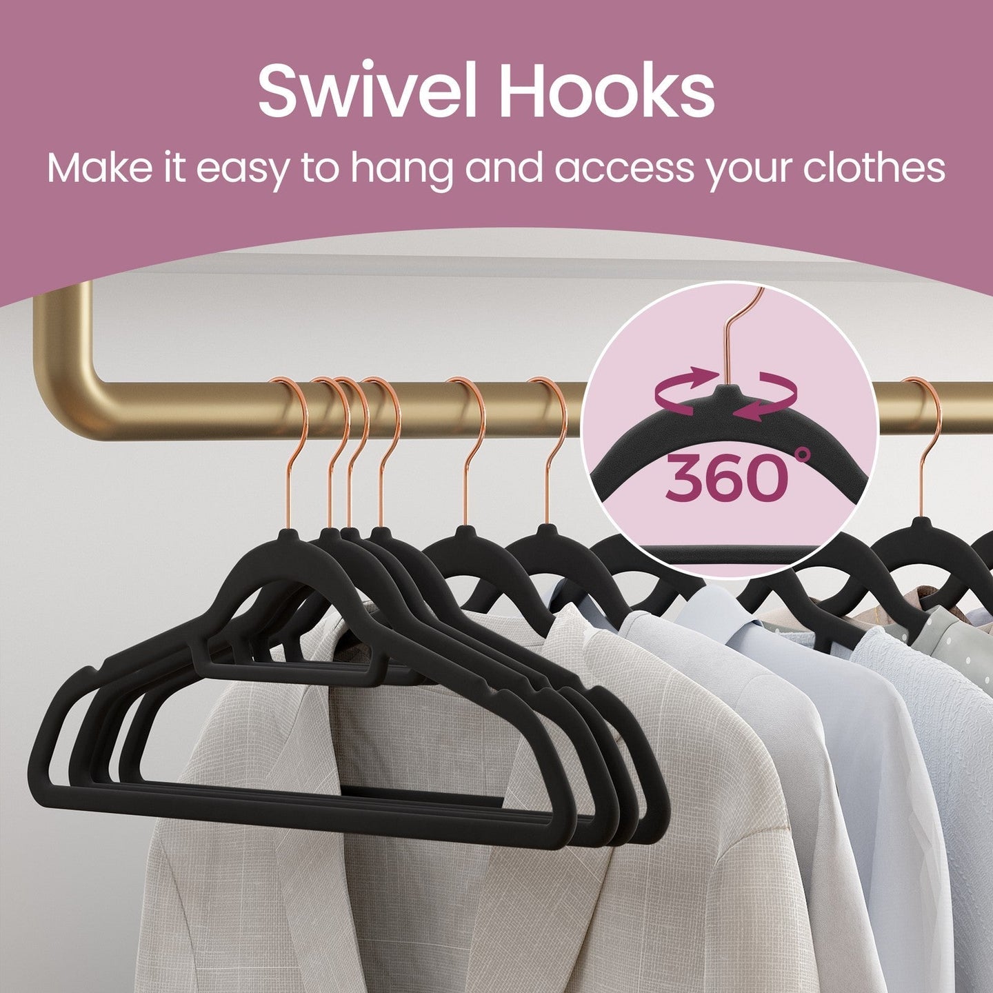 Velvet Hangers - Velvet - Light Pink - Non-Slip