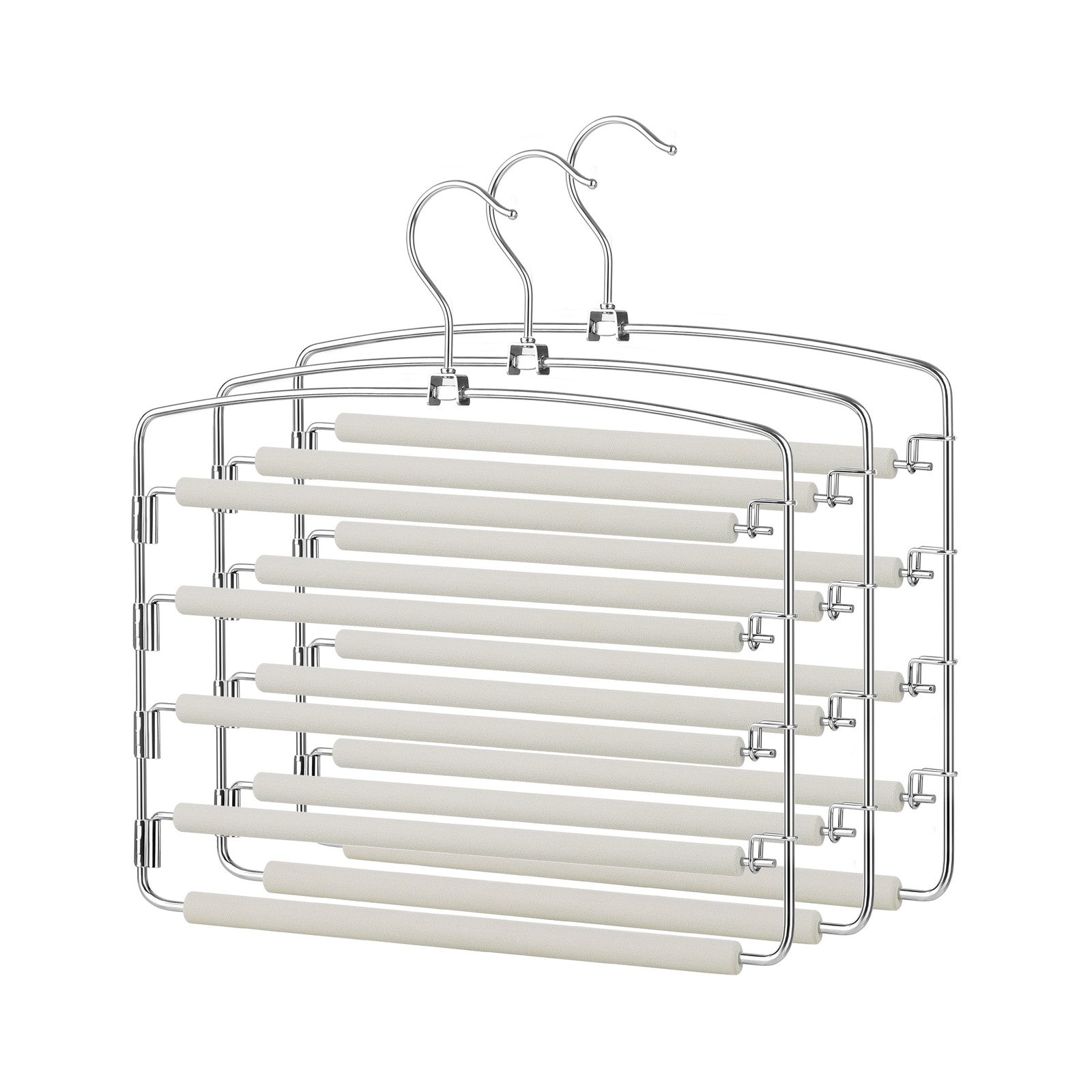 Pants Organizer Set - 3 Hangars - Metal - Multi-Tier Design