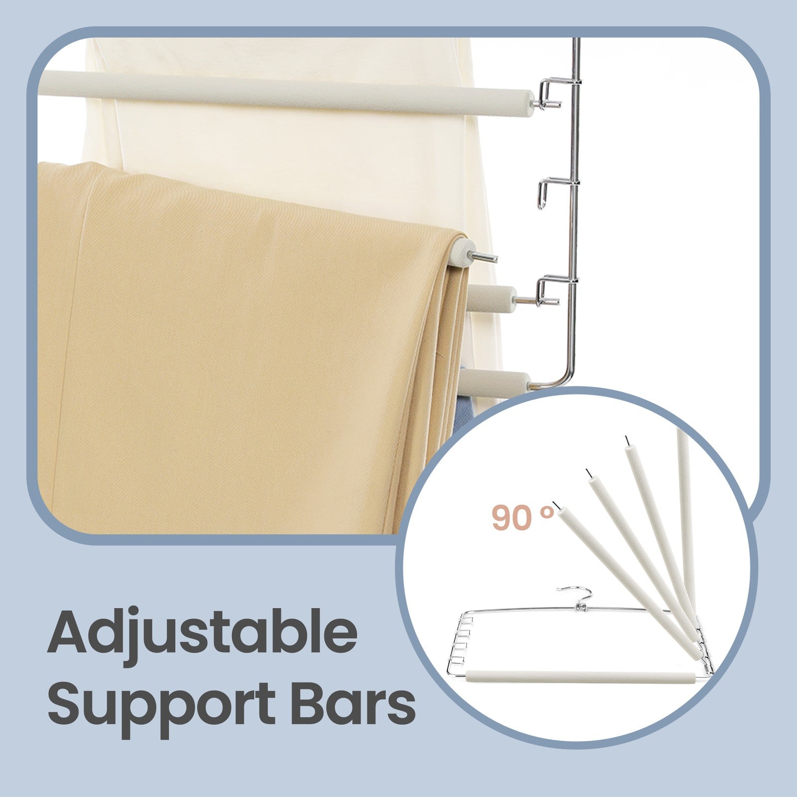 Pants Organizer Set - 3 Hangars - Metal - Multi-Tier Design