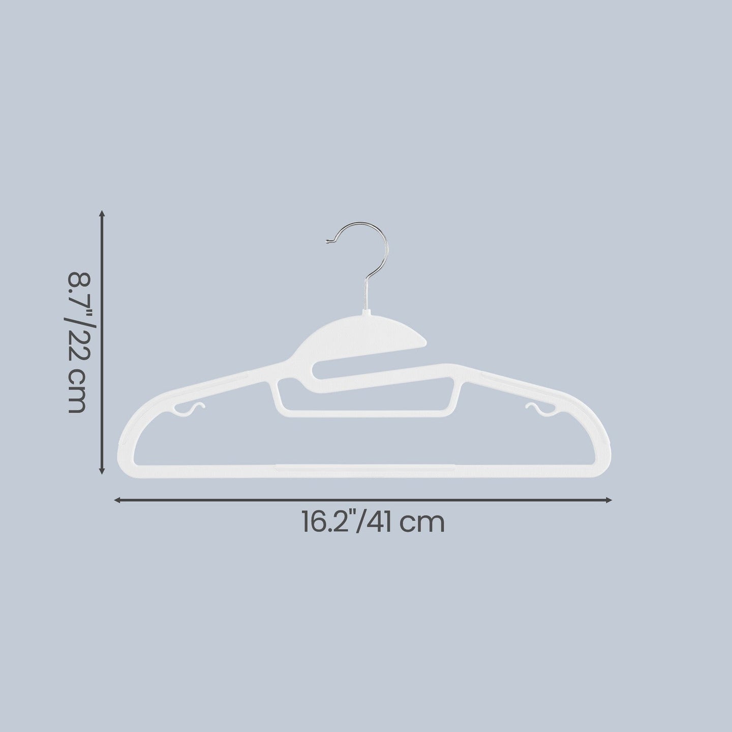 Coat Hangers - 16.3"W x 8.9"H - ABS Plastic - Non-Slip Design
