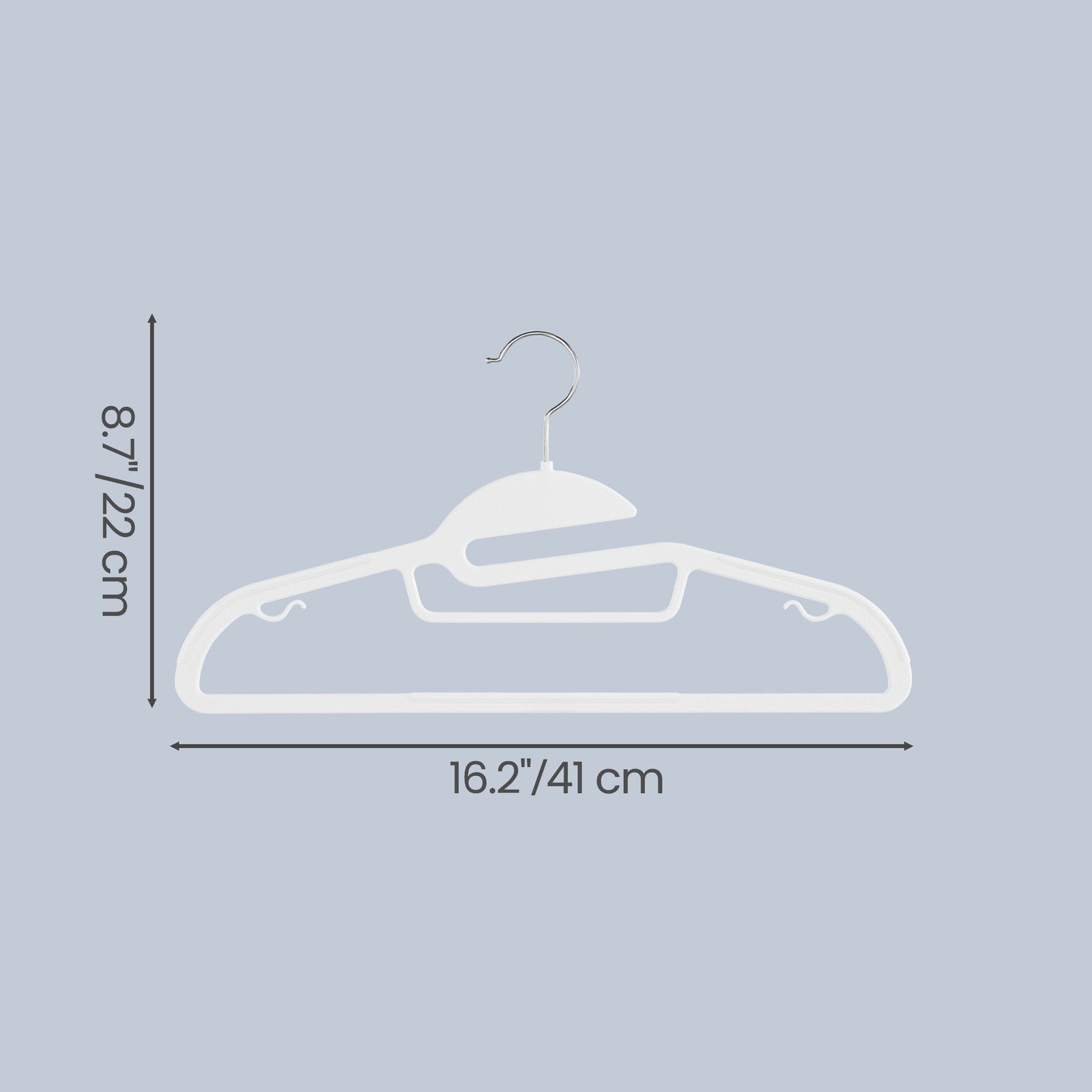 Coat Hangers - 16.3"W x 8.9"H - ABS Plastic - Non-Slip Design