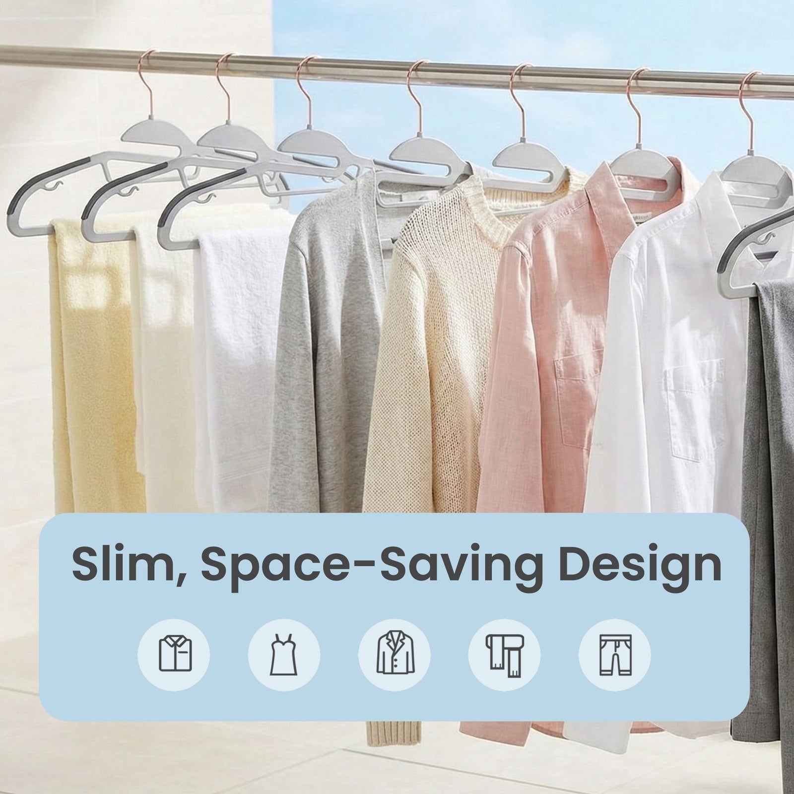 Clothes Hangers - 30 Pack - Plastic - Non-Slip