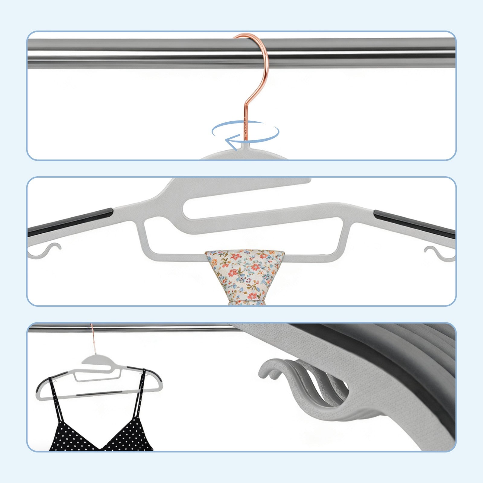 Clothes Hangers - 30 Pack - Plastic - Non-Slip
