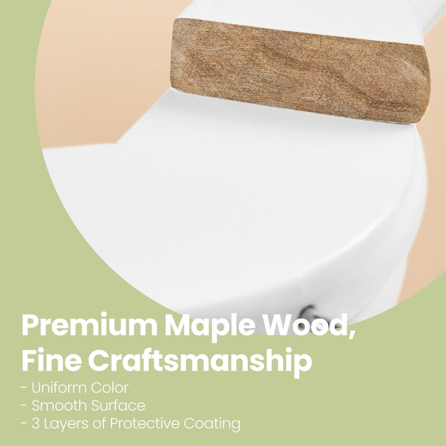 Wooden Coat Hangers - Solid Wood - White - Set of 10 with Shoulder Grooves and Anti-Slip Trousers Bar