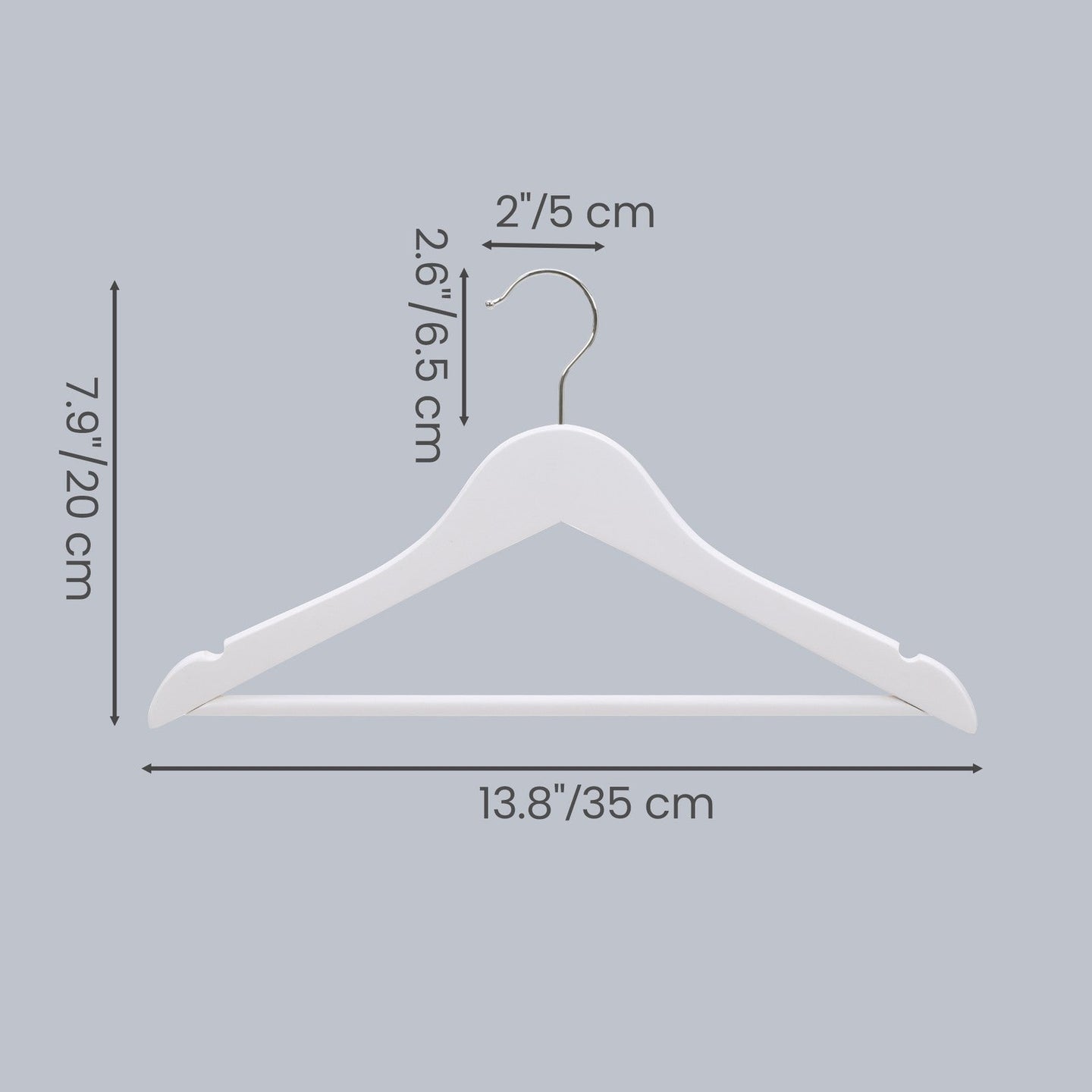 Kids' Wooden Clothes Hangers - 20-Pack - Solid Wood - 360° Swivel Hook
