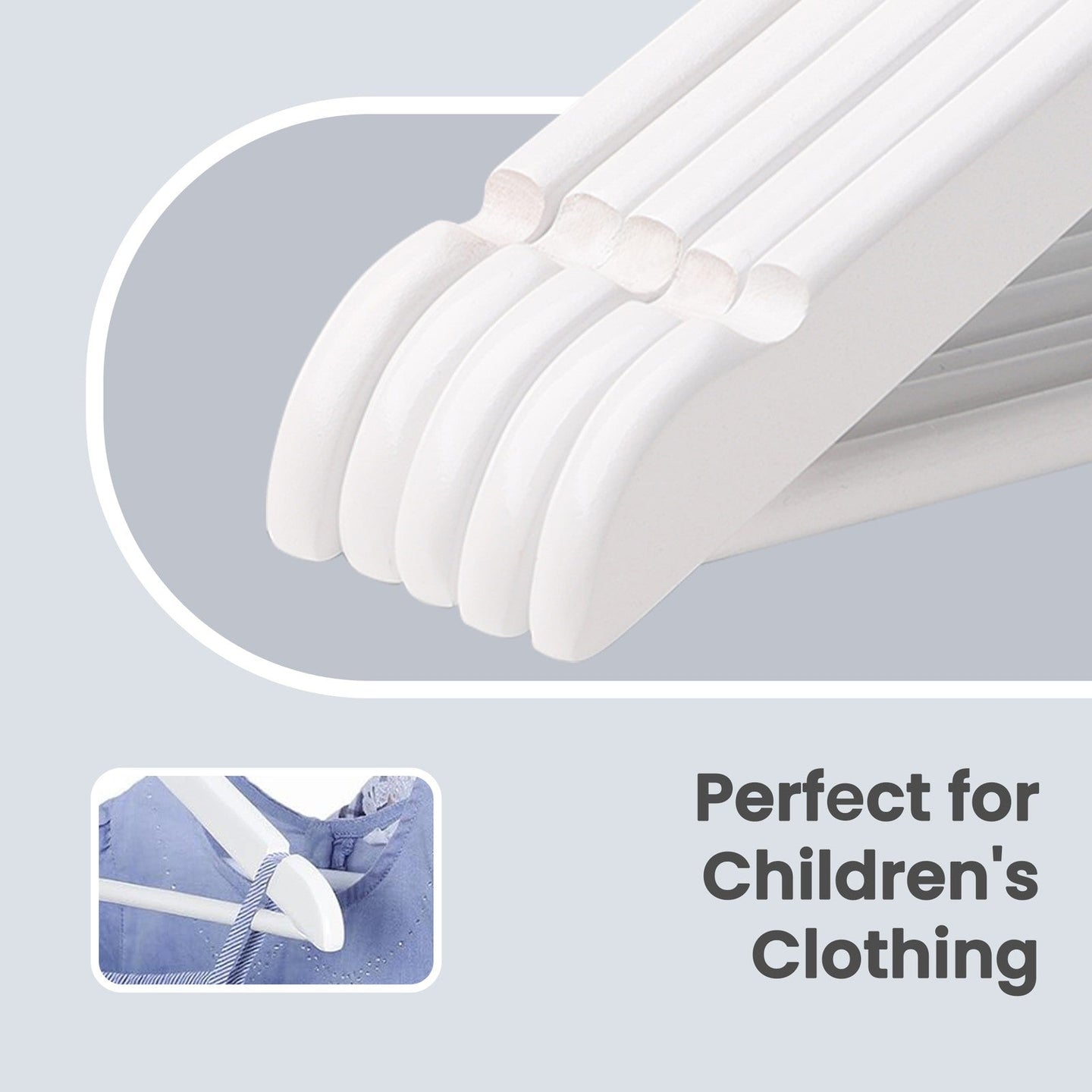 Kids' Wooden Clothes Hangers - 20-Pack - Solid Wood - 360° Swivel Hook