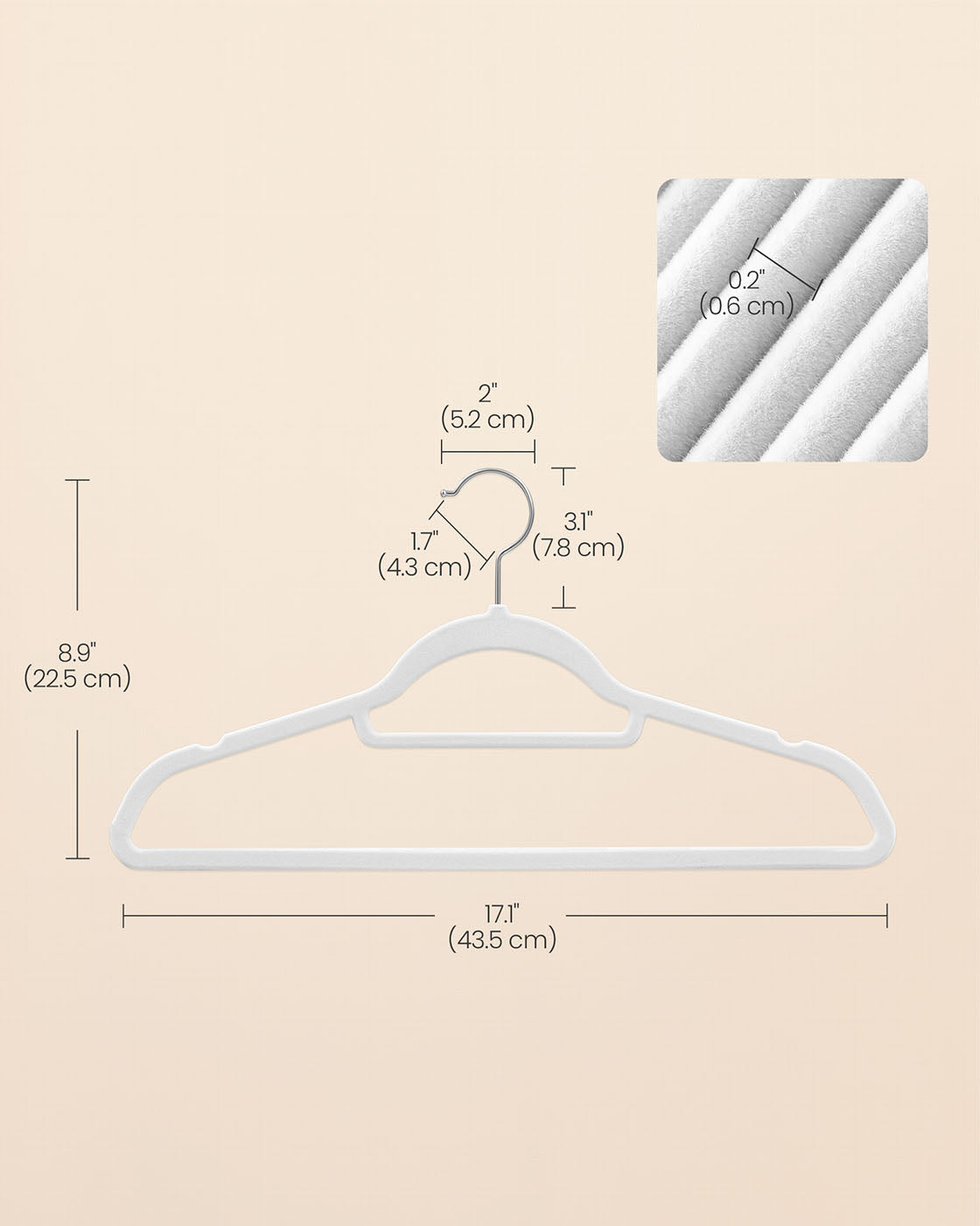 Velvet Coat Hangers - Velvet - Black - Space Saving