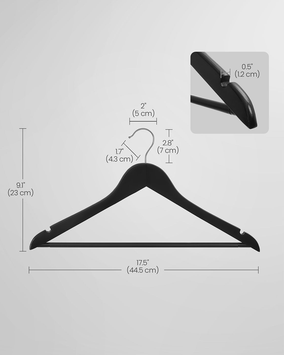Coat Hangers - Maple Wood - Dark Walnut - 360° Swivel Hook