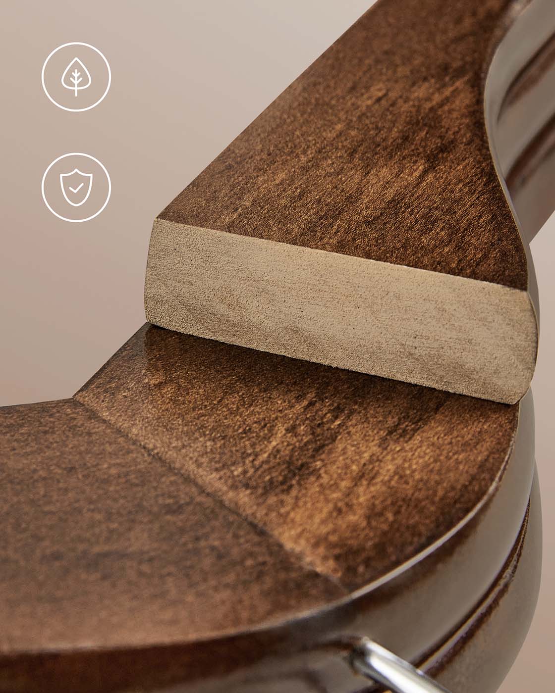Wood Hangers - Maple Wood - Dark Walnut - 20-Pack with Shoulder Notches and Trousers Bar