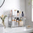 Spice Rack Organizer - Metal - Silver - 2-Tier with Anti-Slip Feet and Plastic Shelf Liner