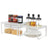 Set of 2 Cupboard Organisers - Metal - White - Stackable and Expandable Kitchen Storage Shelves