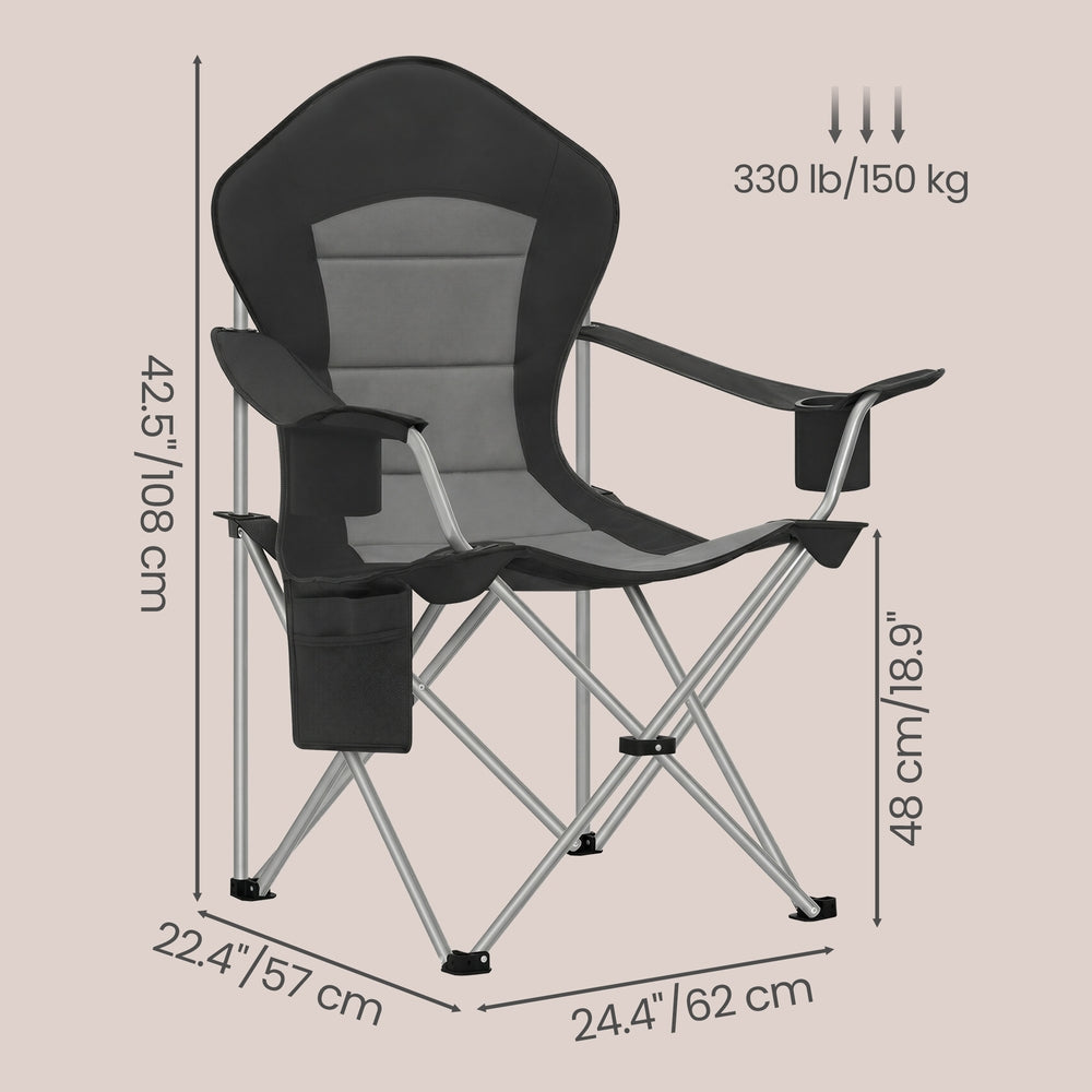 Folding Lawn Chair - 330lb - Steel - High Backrest